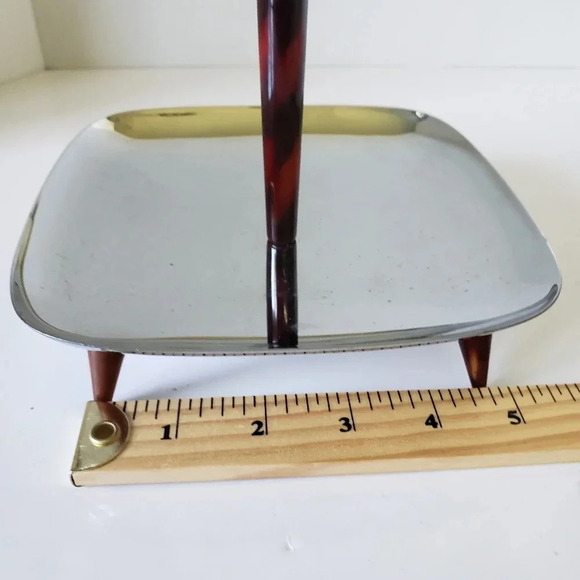 Vintage Retro  Gourmates Serving Tray with Bakelite Handle/Feet. - Picture 5 of 7